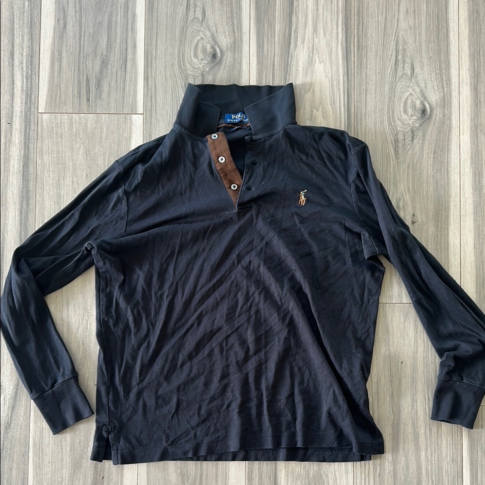 Ralph Lauren Black Polo Shirt Casual Style